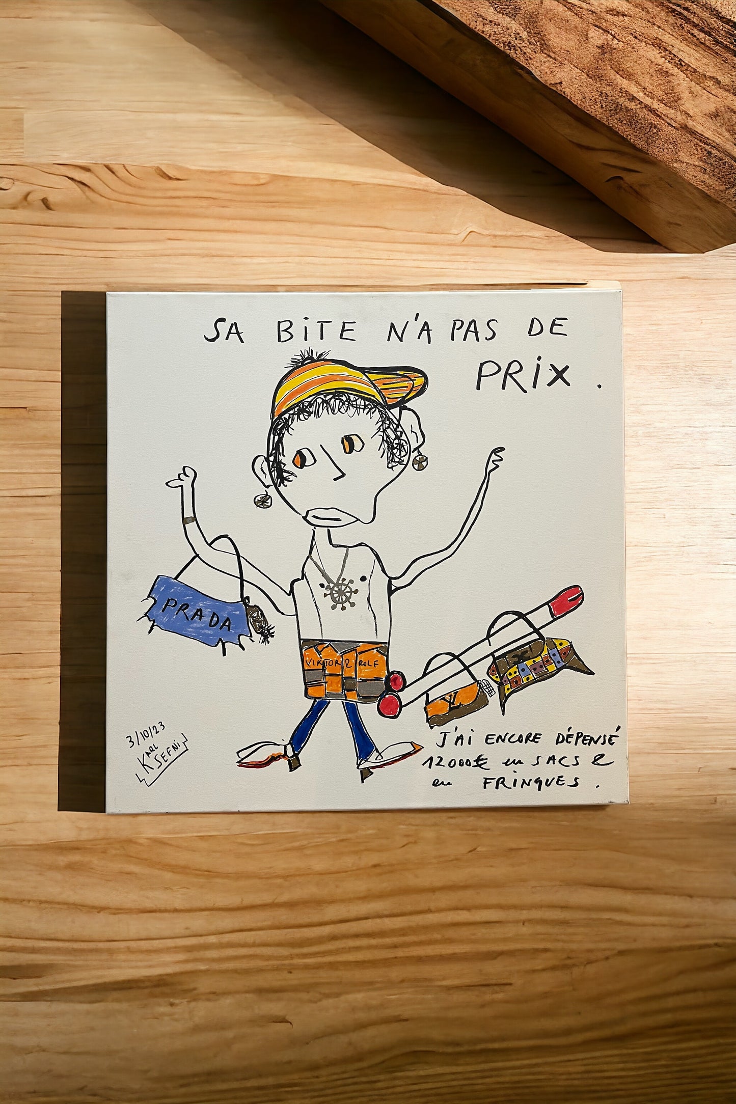 ‘Sa bite n’a pas de prix’ tableau sur châssis