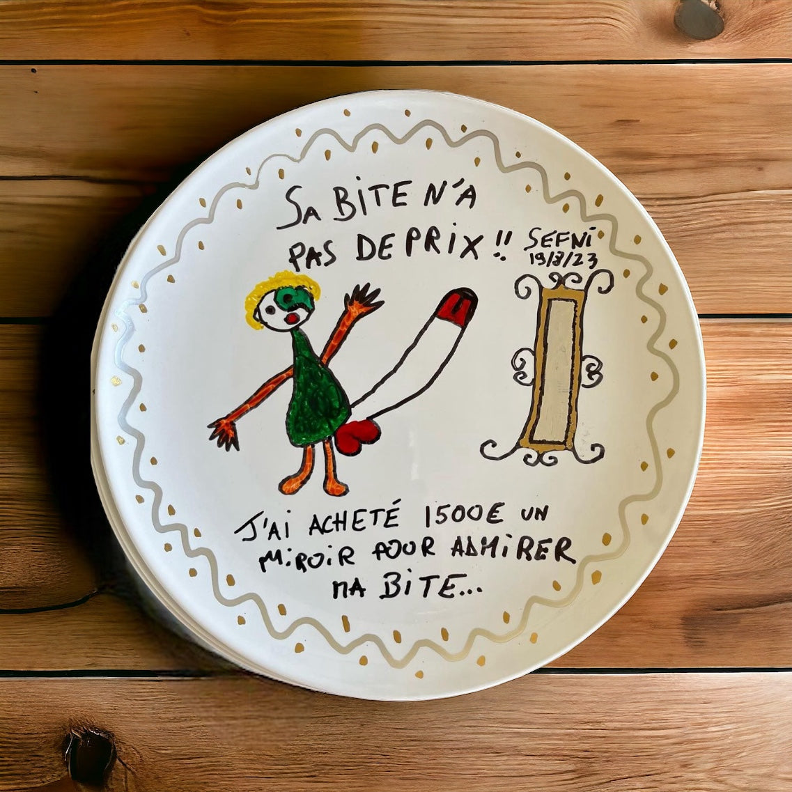 ‘Sa bite n’a pas de prix’ sur assiette